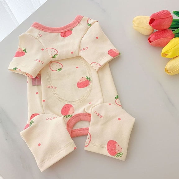 Dog Pajamas for Small Medium Large Dogs, 4-Way Stretch Pet Pjs, Soft Comfortable Pet Clothes for All Breeds Boy Girl Dogs(S,Beige)