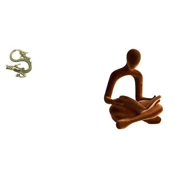 Escultura china,Minifigura china de latón para decoración de escritorio,Adorno de mesa en miniatura china de latón,Figura de pensador abstracto,Estatua de pensador abstracto,decoración para