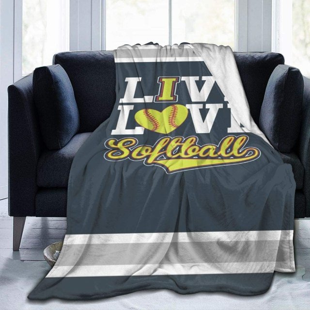 LHSHID Ive Love Softball Blanket Premium Microfiber Fleece Blanket Super Soft Cozy Warm Bed Blanket Couch Decorative Throw Blankets for Living Room Bedroom Dorm 30"x40"