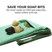 ZOMCHI 2 Pieces Bar Soap Saver Bags with Different Roughness, Exfoliating Soap Bags for Body Wash, Foaming Soap Holder for Shower (Green)
