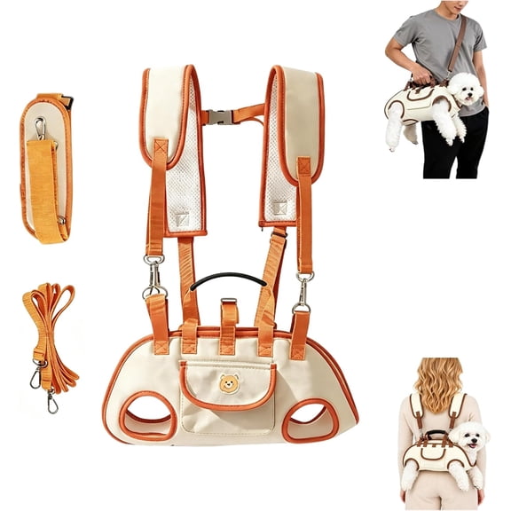 Hands Free Dog Backpack Carrier for Small Dogs Carriers Dog Lift Harness Portable Breathable Pet Carrier Backpack for Small Puppies