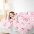 thumbnail image 3 of Erosebridal Pink L Personalized Initial Twin Comforter Sets 3-Piece For Girls Teens,Kawaii Ribbon Bow Knot Girl Bedding Set,Pink Reversible, 3 of 6