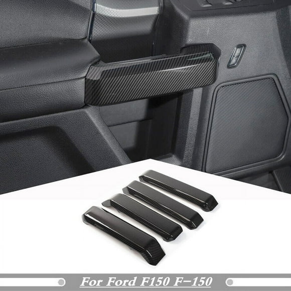 4P Car Inner Door Handle Cover Trim for Ford F150 F-150 15-20 Accessories Carbon Fiber -