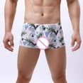 thumbnail image 4 of Calzoncillos de natación de secado rápido de aguas termales con cordón a rayas de color sólido de cintura baja para hombres Pompotops qyievc7785, 4 of 8