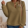 thumbnail image 2 of HAiming Pullover Hoodless Sweatshirt for Women Long Sleeve V Neck Solid Color Tops Soft Lightweight Clothes, 2 of 9