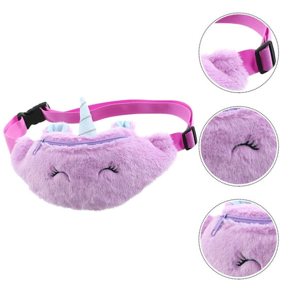 MIPCASE 1Pack Children's Chest Bag Waist Bag Purple Shouldered Cartoon Modeling for Children Daily Use