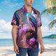 thumbnail image 3 of Fotbe Beautiful Flower Blue Bird Camisa Hawaiana para Hombre Unisex – Camisa Casual de Verano con Botones de Manga Corta de Algodón y Lino,3X-Large, 3 of 7