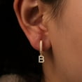 thumbnail image 3 of Turandoss Initial Huggie Earrings for Girls 14K Gold Plated Initial Name Cuff Hoop Personalized Letter A-Z Cz Hypoallergenic Little Girl Jewelry Birthday Gifts for Women Girls, 3 of 8