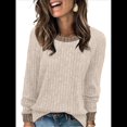 thumbnail image 2 of Camisas de Larga para Mujer, Suéteres, Conjuntos de Otoño, Bloques de Color, Ropa de Invierno, Elegantes, Informales, Suaves. Albaricoque XL, 2 of 7