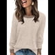 thumbnail image 2 of Camisas de Larga para Mujer, Suéteres, Conjuntos de Otoño, Bloques de Color, Ropa de Invierno, Elegantes, Informales, Suaves. Albaricoque L, 2 of 7