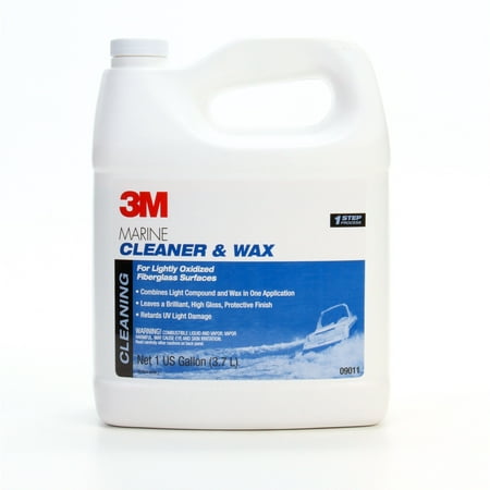 3M Marine Fiberglass Cleaner and Wax, 9011, 1 gal, 2 per