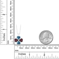 thumbnail image 3 of Gem Stone King 925 Sterling Silver Persian Blue Moissanite and Red Rhodolite Garnet 4 Heart Shape Gemstone Birthstone Pendant Necklace for Women (3.04 Cttw, 6MM Heart, with 18 inch Silver Chain), 3 of 4