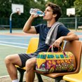 thumbnail image 2 of YUELONGHU Hippie Travel Quilted Duffle for Short Trips Bus Design Boho Weekend Handy Travel for Holiday & Party, 2 of 3