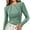 Light green, variant on Long Sleeved Women's Slim Round Neck Shirt Exposed Seam Ribbed Basic Top