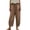 Khaki#womens summer cotton linen pants, variant on Womens Summer Cotton Linen Pants Drawstring Elastic High Waist Cropped Pant Lightweight Gauze Vacation Travel Trousers Gray,S
