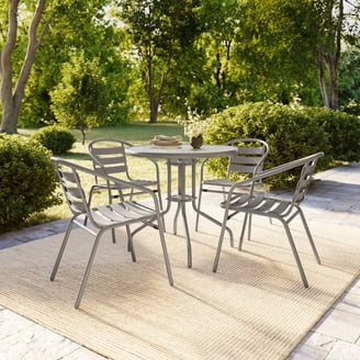 2 pack) Adams Penza Outdoor Resin Stack Chair with Phone Holder