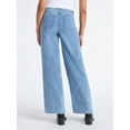 thumbnail image 3 of Time and Tru Women's High Rise Rhinestone Embroidered Wide Leg Jeans, Sizes 0-23, 3 of 4