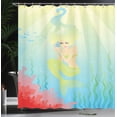 thumbnail image 4 of Ambesonne Ocean Shower Curtain, Unusual Mermaid Shell, 69"Wx75"L, Coral Blue, 4 of 5