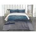 thumbnail image 3 of Ambesonne Saying Quilted Bedspread Set 3 Pcs, Kayak in a Lake Adventure, Queen Size, Purple Grey Teal, 3 of 5