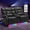 Black-Style 1, variant on ROOMARK Power Loveseat Recliner Sofa with Console, RGB LED Light, Massage & Lumbar Heat, Home Theater Seating with Bluetooth Speaker, Cup Holders, USB Ports, PU Leather, Gray