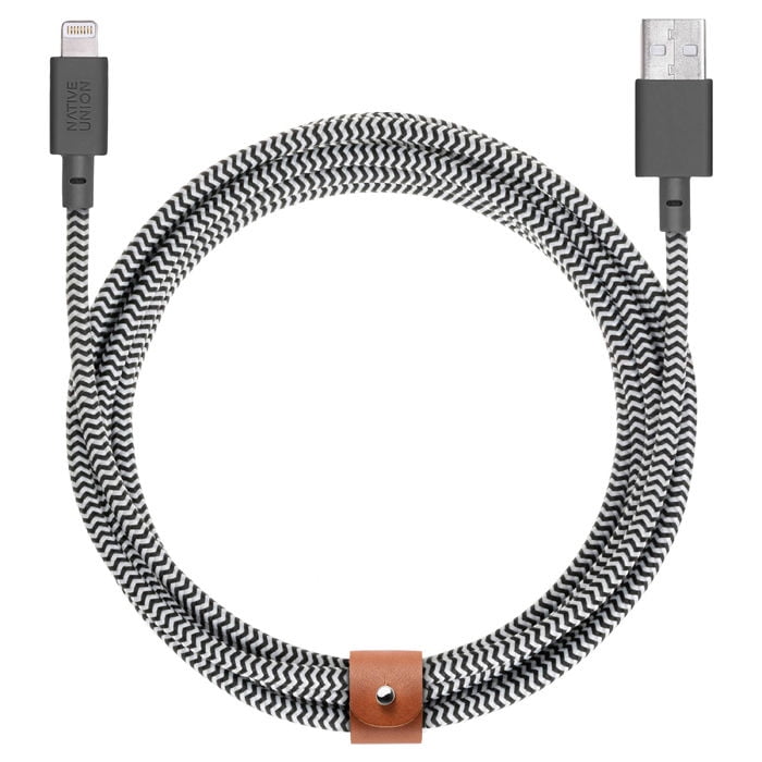 Native Union Belt XL 10' Braided Lightning to USB-A Cable - Zebra