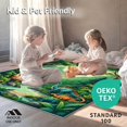thumbnail image 4 of ODIKA 5'x7' Machine Washable Non-Slip Area Rug, Bright Cartoonish Dinosaur Landscape High Traffic Rug, Green, 8492, 4 of 7