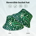 thumbnail image 3 of Kll Green Disco Lights Bucket Hat for Women Men Packable Travel Beach Sun Hat Outdoor Rave Accessories Reflective Fisherman Cap, 3 of 6