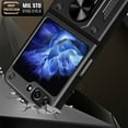 thumbnail image 2 of JTCASES for Samsung Galaxy Z Flip 5 Case with Sliding Lens Window Magnetic Car Mount Rotating Kickstand Hybird 3-layer Non-slipping Military-grade Protection Shell, Gold, 2 of 11