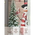 thumbnail image 6 of Christmas Snowman Sheer Curtains 72 inches Long, Christmas Tree Snowflakes Red Plaid Wood Texture Light Filtering Sheer Window Curtains Rod Pocket Voile Drapes for Bedroom Living Room, 52"Wx72"L, 6 of 7