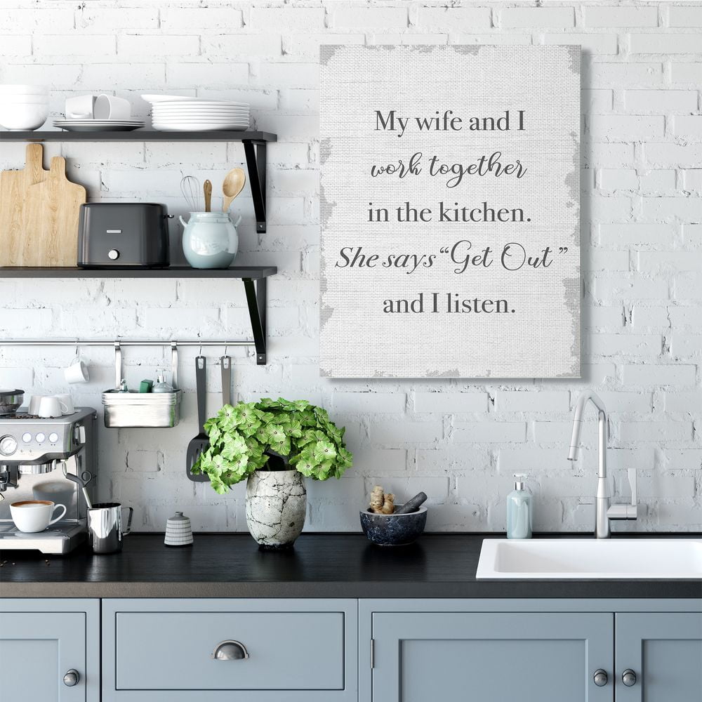 Stupell Industries We Work Together In the Kitchen Funny Couple Phrase Designed by Daphne Polselli