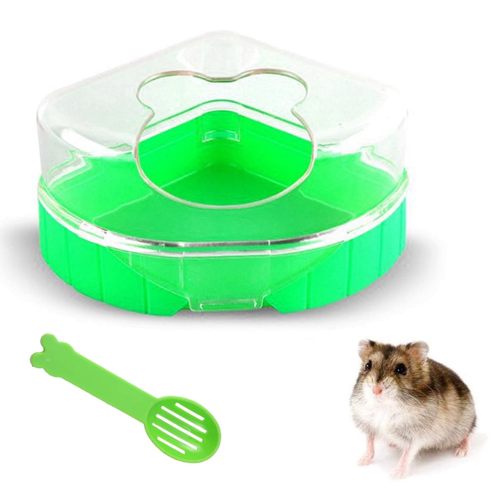 Small Animal Hamster Sauna Sand Bath Room Bathing Potty Toilet Plastic 