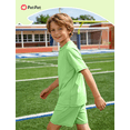 thumbnail image 6 of PatPat Boy Clothes Kids Clothes Set Solid Tee and Shorts Outfit Set 2 Piece 7-8Y, 6 of 9