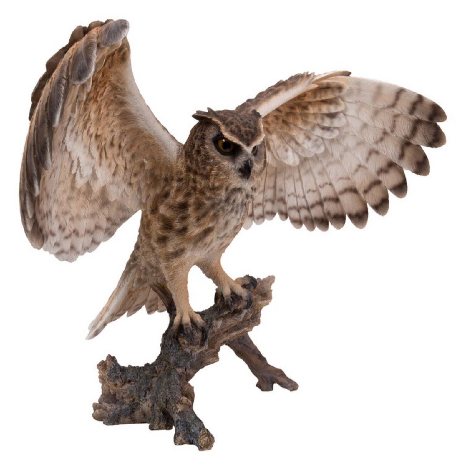HI-LINE GIFT LTD. EAGLE OWL ON BRANCH W/WINGS OUT - image 2 of 5