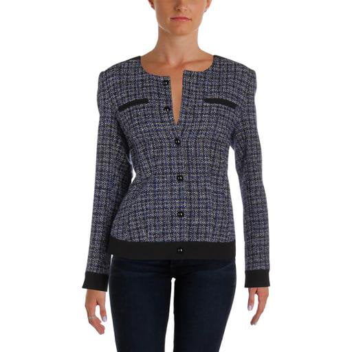 Tommy Hilfiger Womens Office Wear Professional Tweed Jacket