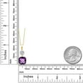 thumbnail image 2 of Gem Stone King 18K Yellow Gold Plated Silver Purple Amethyst and Lab Grown Diamond Pendant for Women | 3.74 Cttw | Gemstone February Birthstone | Cushion Checkerboard 10MM, 2 of 4