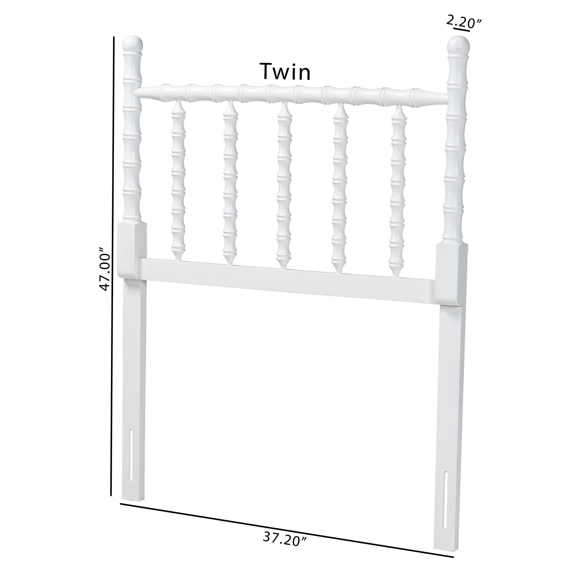 Baxton Studio Edaline Traditional Headboard, Twin, White