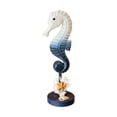thumbnail image 5 of WLPZXP Decorative seahorse figurines, seahorse statue, rustic wooden sculpture, coastal Dark Blue, 5 of 9