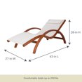 thumbnail image 3 of Island Retreat Bentwood Breeze Luxury Lounger With Wood Frame - Champagne, 3 of 6