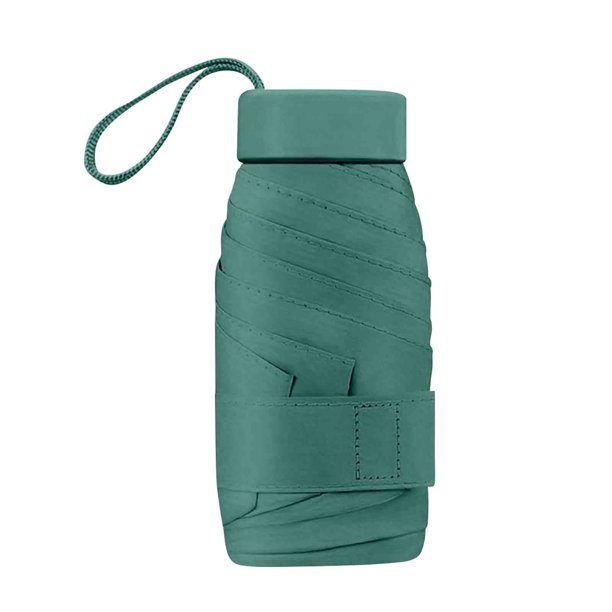 Paraguas compacto Harliver Travel, con protección solar UV, portátil y ligero, ideal para llevar en el bolso o la mochila, para hombres, mujeres y niños, resistente a la lluvia y al sol, color verde.