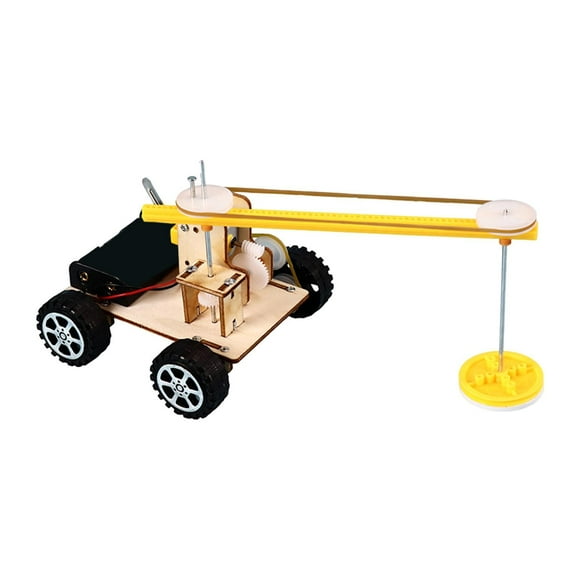 Yinanstore Stem Kits for Kids DIY Wooden Science Kit Car Cleaning Floor Building Puzzle Hand Crafts Electronics Exploration for Toy Kids