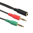 thumbnail image 4 of Deyuer 3.5mm 2 Male Plug to 1 Female Jack Audio Mic Headset Splitter Adapter Cable,Black, 4 of 7
