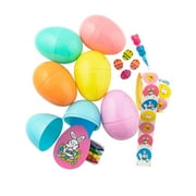 Fun Express 3" Jumbo Pastel Eggs, Assorted Stationery Filled, 24 Count