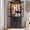 Black 2 Doors 3 Drawers, variant on 2 Wood Door Armoire Wardrobe Closet for Bedroom with LED Sensor Light,75"H Farmhouse Wood Clothing Storage Cabinet with Hanging Rod & Adjustable Shelf