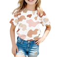 thumbnail image 4 of Coerni Kids Cow Print Shirt Boys & Girls Breathable Crewneck Short Sleeve Tees Colorful Cow Print Tops Casual Versatile Summer Outfit, 4 of 9