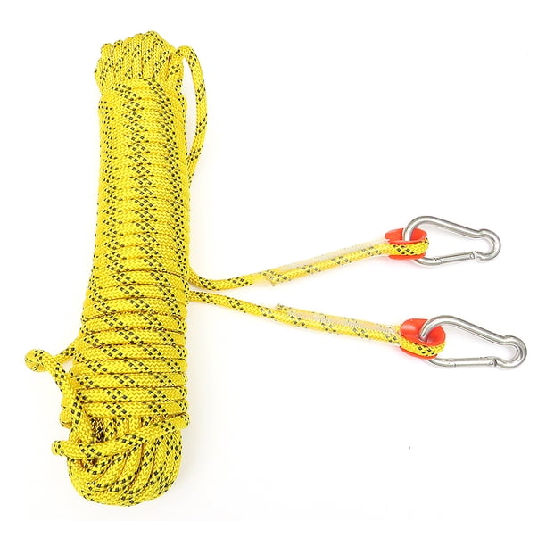 Soidarity Cuerda de seguridad para buceo con gancho, equipo de cuerda para escalada al aire libre, herramienta de emergencia para bajo el Deportes acuáticos Amarillo