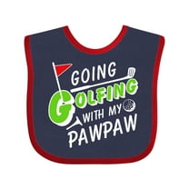 Inktastic Going Golfing with My Pawpaw- Kids Golf Boys or Girls Baby Bib