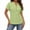 Green, variant on Women's Eyelet Shirts Rolled Short Sleeve Henley Tops Summer Causal Button Boho Vacation Blouses Orange L