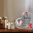 thumbnail image 4 of Acrylic Heart-Shaped Sister Keepsake Paperweight "A Sister Is God's Way of Making Sure We Never Walk Alone" Angel Wings Floral Design Thank you gift Birthday day gift Graduation Christmas, 4 of 5
