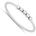 thumbnail image 4 of CHOOSE YOUR COLOR Bubble Bead Ring .925 Sterling Silver Band Jewelry Female Male Unisex Size 10, 4 of 4