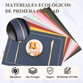 thumbnail image 2 of Manteles Individuales para Mesa, 6 Pcs Tapetes para Mesa de Comedor y 6 Pcs Posavasos, Antideslizante y Resistente al Calor, Manteles para Mesa para Restaurante, Cocina, Hotel, Hogar, Festival, 2 of 7